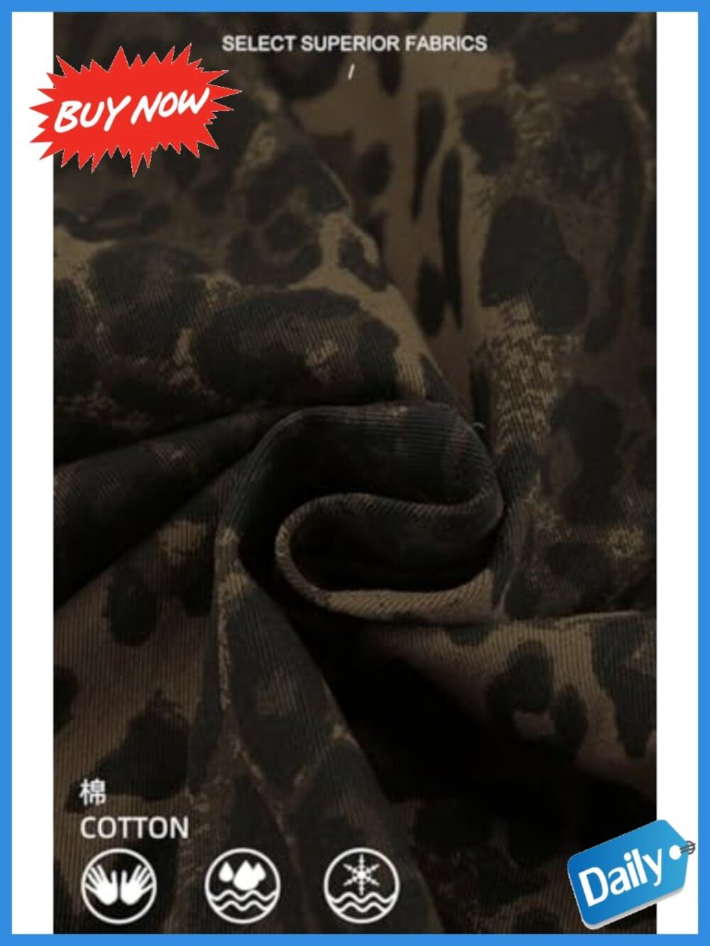 Oversized Leopard Print Shacket Button Down Jacket Fall - Picture 6 of 6